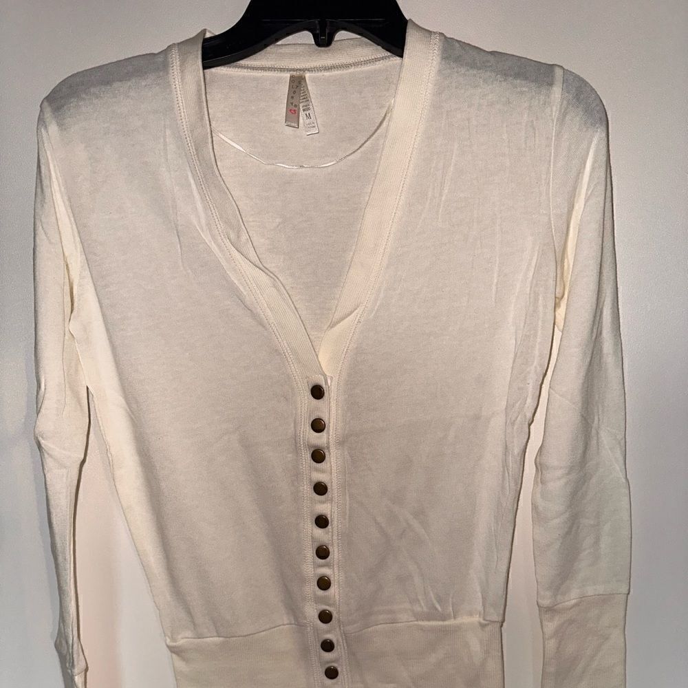 Ivory Button Cardigan - Picture 6 of 7